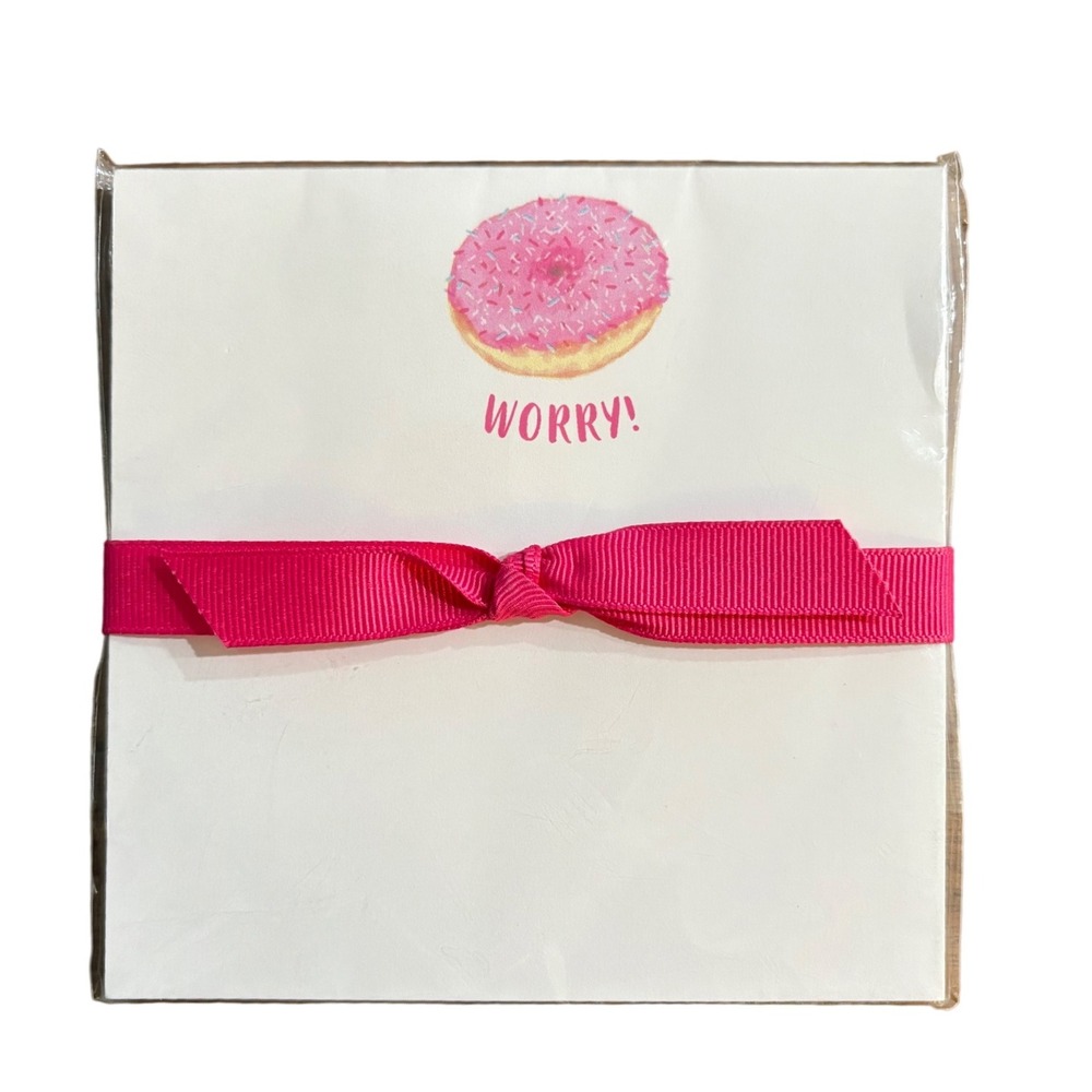 Pun Fun Gift Donut Worry Pink Notepad Desk Stationery Made in USA 50 Pages‎